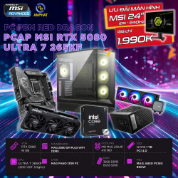 PCAP MSI RTX 5080 16GB RED DRAGON 7 ( ULTRA 7 265KF - 32GB RAM - 1TB SSD- WC) POWERED BY MSI