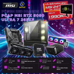 PCAP MSI RTX 5080 16GB RED DRAGON 7 ( ULTRA 7 265KF - 32GB RAM - 1TB SSD- WC) POWERED BY MSI