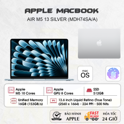 Laptop Apple MacBook Air 13 inch M5 Bạc 10CPU/8GPU/16GB/512GB  - MDH74SA/A