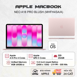 Laptop Apple MacBook Neo 13 inch A18 Pro Hồng Phớt 6CPU/5GPU/8GB/256GB -  MHFH4SA/A