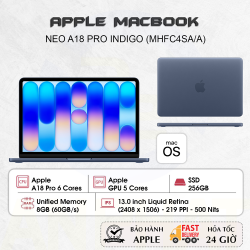 Laptop Apple MacBook Neo 13 inch A18 Pro Xanh Indigo MHFF4SA/A 6CPU/5GPU/8GB/256GB - 