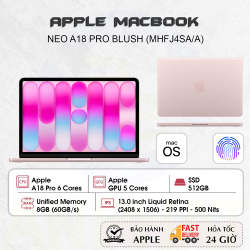 Laptop Apple MacBook Neo 13 inch A18 Pro Blush 6CPU/5GPU/8GB/512GB SSD Touch ID - MHFJ4SA/A	