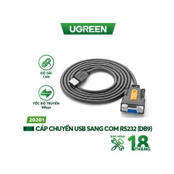 Cáp chuyển đổi USB to COM rs232 âm dài 1,5m chính hãng Ugreen UG-20201