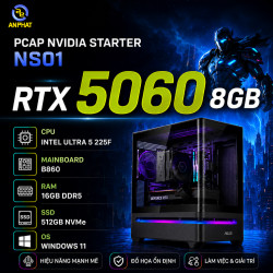 PCAP NVIDIA STARTER NS01 (RTX 5060 8GB | INTEL Ultra 5 225F | B860 | RAM 16GB | SSD 512GB | WINDOWS 11)