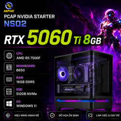 PCAP NVIDIA STARTER NS02 (RTX 5060 Ti 8GB | AMD R5 7500F | B650 | RAM 16GB | SSD 512GB | WINDOWS 11)