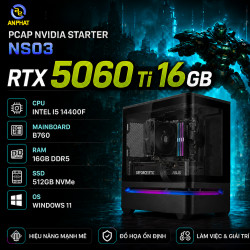 PCAP NVIDIA STARTER NS03 (RTX 5060 TI 16GB | INTEL I5 14400F | B760 | RAM 16GB | SSD 512GB | WINDOWS 11)