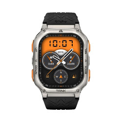 ĐỒNG HỒ THÔNG MINH (Watch)Kospet Tank DKPM3S (M3 Ultra | 49mm | GPS | Bluetooth | IP69K | Stainless Steel | Silicone Strap | BẠC)