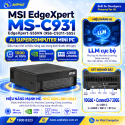 PC AI MSI EdgeXpert-55SVN (MS-C931) (9S6-C9311-55S) (Nvidia GB10 | 128 GB RAM | 4TB M.2 NVMe SSD | Arm 20-core |4USB-C/1HDMI/WF/BT)