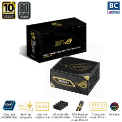 Nguồn Asus Rog Thor 3000W Titanium III Edition 20 (ATX 3.1/ PCIe 5.1/ 80Plus Titanium/ Full Modular) - ROG-THOR-3000T3-GAMING-EDITION-20
