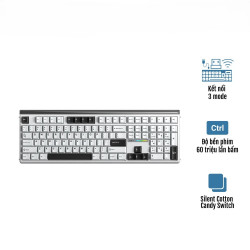 Bàn phím cơ AULA H108 White Black Silent Cotton Candy Switch