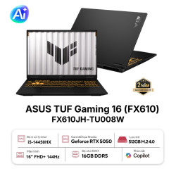 Laptop ASUS TUF Gaming 16 FX610JH-TU008W (Intel Core i5 Processor 14450HX | RTX 5050 | 16 inch FHD+ 144Hz | 16GB | 512GB | Win 11 | Đen)