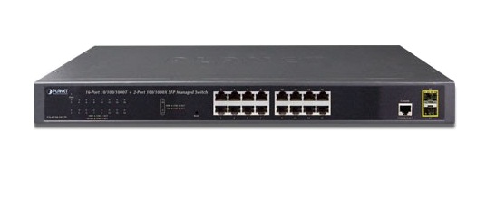 Switch PLANET GS-4210-16T2S Managed, 16 port 10/100/1000BASE-T + 2 port 100/1000BASE-X SFP