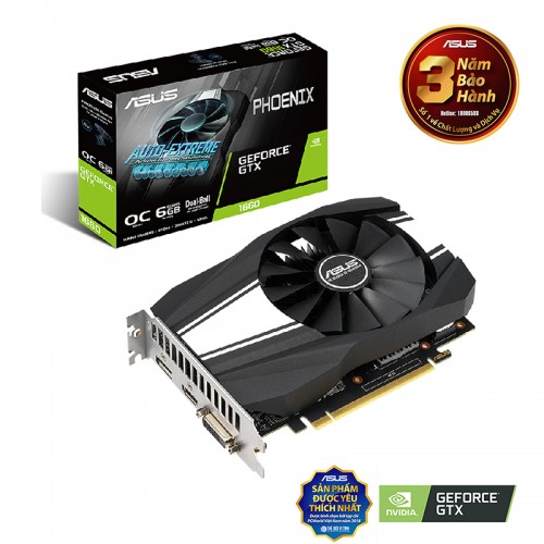 VGA ASUS Phoenix GeForce GTX 1660 6GB GDDR5 (PH-GTX1660-6G)