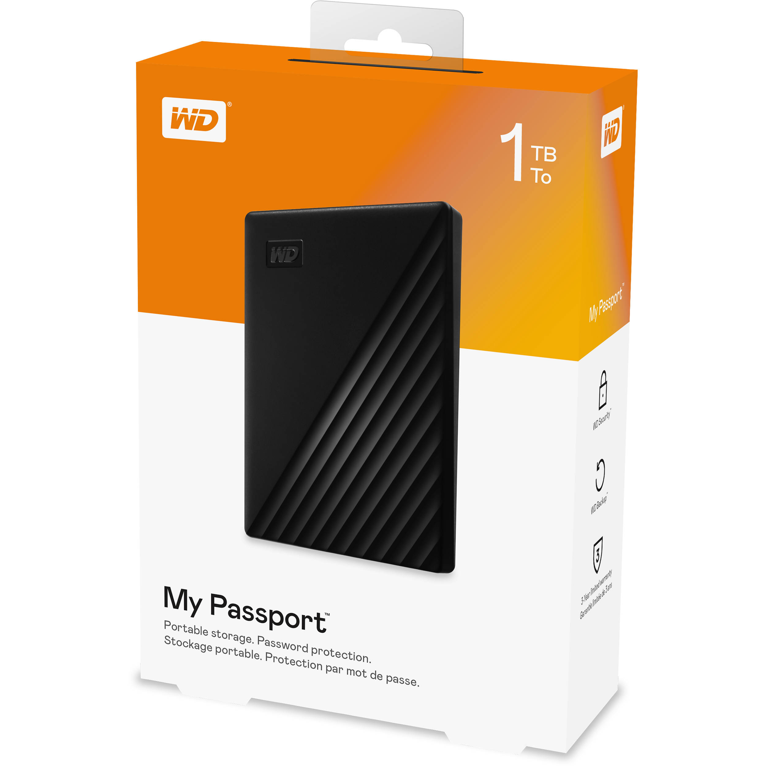 Ổ cứng gắn ngoài WD My Passport Portable1TB - 2.5 inch - WDBYVG0010BBK-WESN - Đen