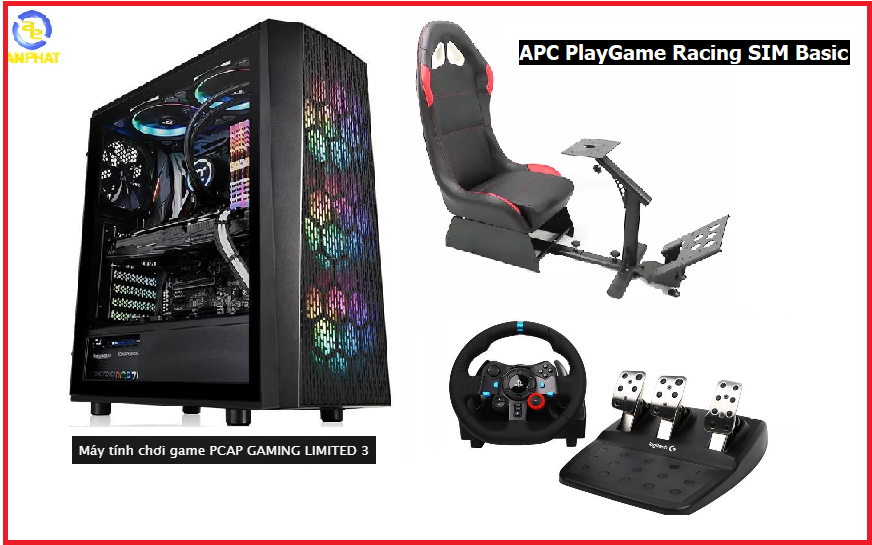 Bộ máy tính chơi Game đua xe F1 - PCAP Racing Simulator - Cabin lái xe mô phỏng Racing SIM Basic