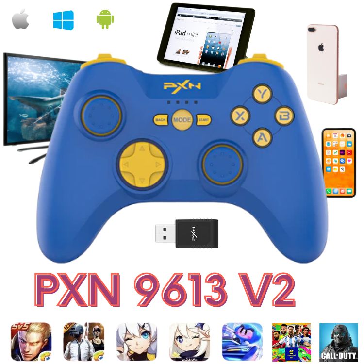 Tay bấm game Bluetooth PXN 9613: Với tay bấm game Bluetooth PXN 9613, trải nghiệm chơi game của bạn sẽ không còn bị gián đoạn bởi các phím cứng trên màn hình điện thoại. Tận hưởng những pha hành động đầy kịch tính và cảm giác thăng hoa khi chơi game trên điện thoại.