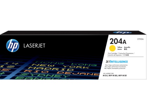 Mực hộp máy in laser HP 204A Yellow (CF512A) - Dùng cho máy in HP Color LaserJet Pro M154a - M154NW - M180N - M180FW