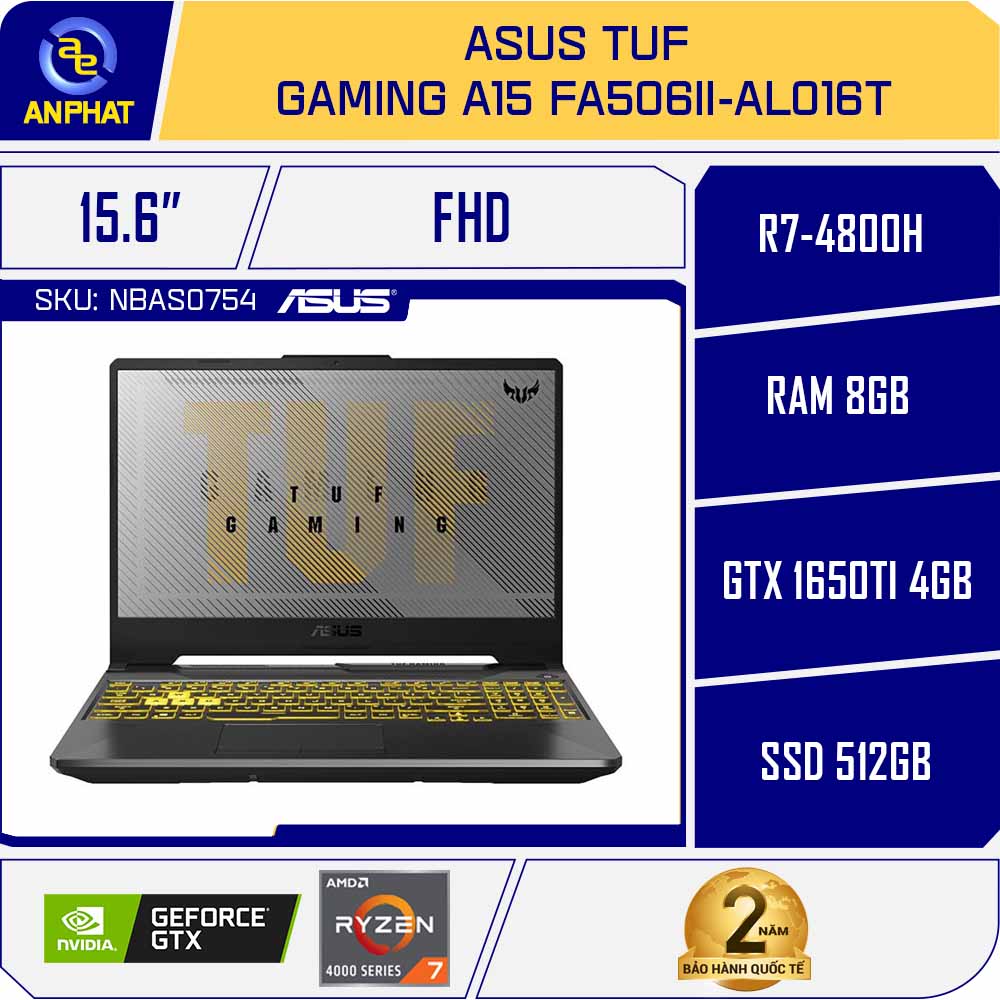Laptop Asus TUF Gaming A15 FA506II-AL016T (Gray Metal) Chính Hãng