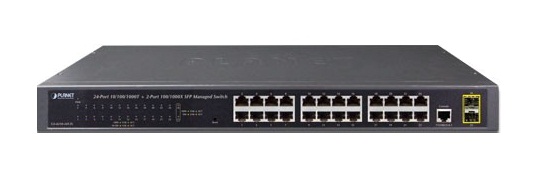 Switch PLANET GS-4210-24T2S Managed, 24 port 10/100/1000BASE-T + 2 port 100/1000BASE-X SFP