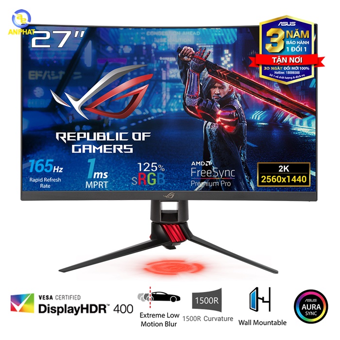 Curved Gaming Monitor Rog Xg27wq G Sync Asus Monitor Asus Xg27uqr