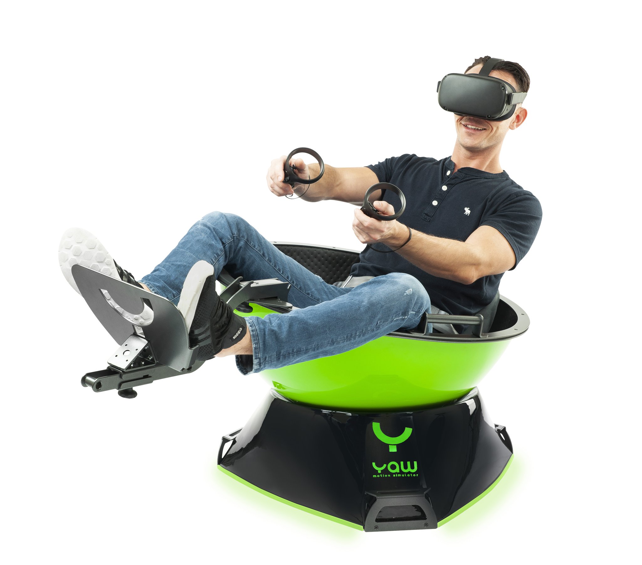 Bộ ghế chơi game thực tế ảo mô phỏng YAWVR Standard có chuyển động 360 độ đua xe lái máy bay