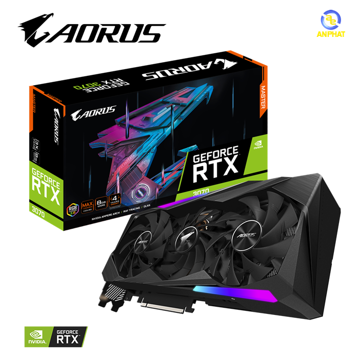 VGA GIGABYTE AORUS GeForce RTX 3070 MASTER 8G (rev. 2.0) (GV-N3070AORUS M-8GD)
