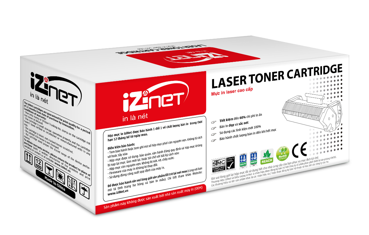 Hộp mực in Laser iziNet 287A (Có CHIP) - Dành cho máy in HP LaserJet Enterprise M501n/M501dn. HP LaserJet Enterprise M506n/M506dn/M506x. HP MFP LaserJet Enterprise M527dn/M527f/M527z