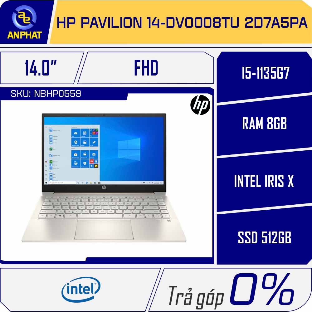 Laptop HP Pavilion 14-dv0008TU 2D7A5PA Chính Hãng