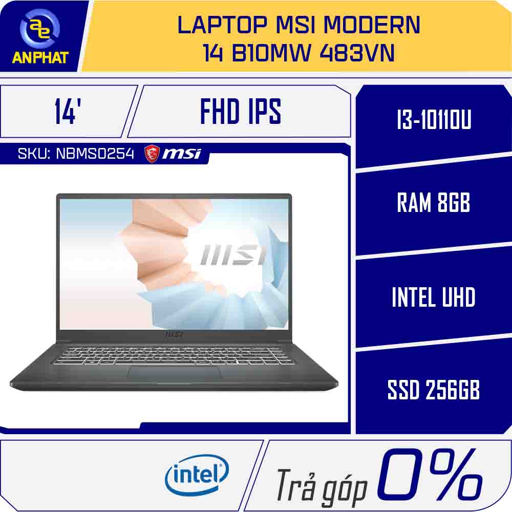 Laptop MSI Modern 14 B10MW 483VN Chính Hãng