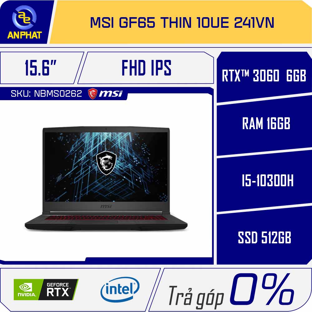 Gf65 Thin 10ue Msi Gf65 I5 Laptop MSI GF65 Thin 10UE 241VN (Core