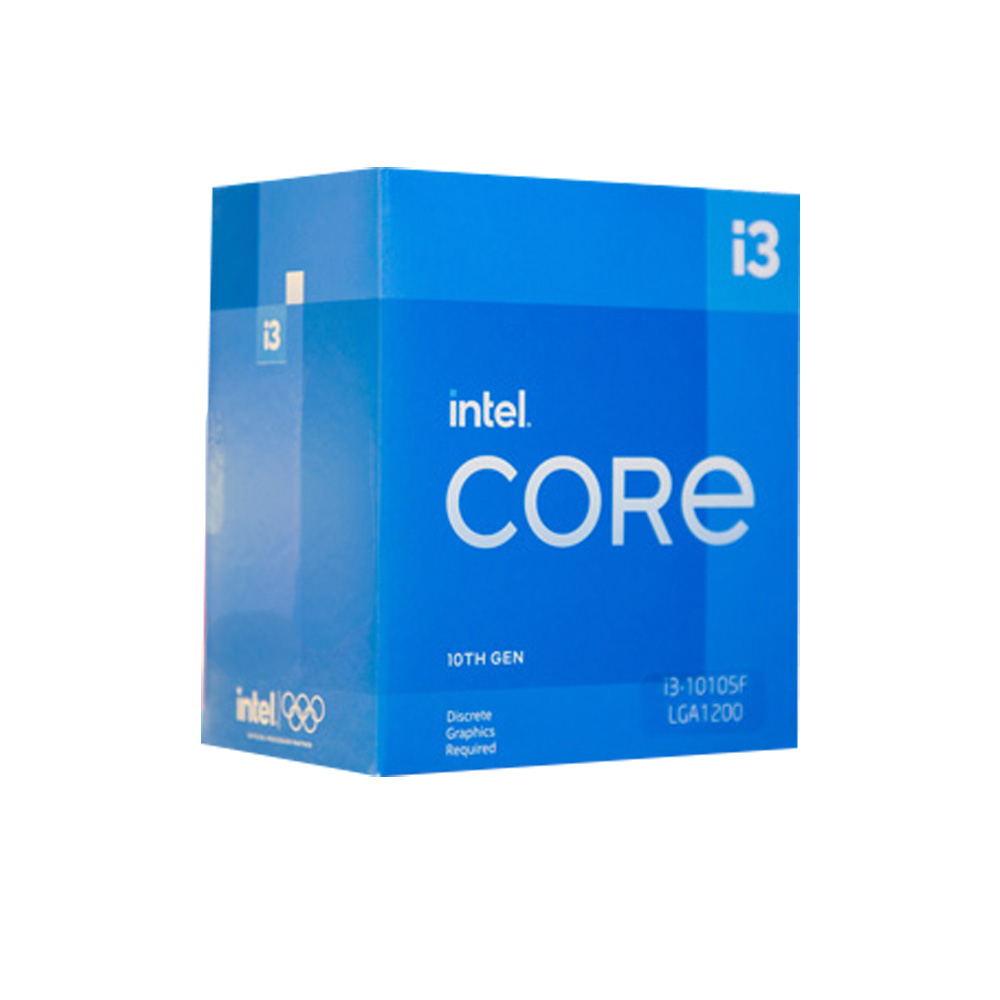 CPU Intel Core i3 10105F (Intel LGA1200 - 4 Core - 8 Thread - Base 3.7Ghz - Turbo 4.4Ghz - Cache 6MB - No iGPU)