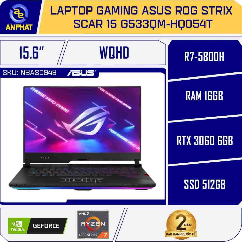 Laptop Gaming Asus ROG STRIX SCAR 15 G533QM-HQ054T (Ryzen 7-5800H