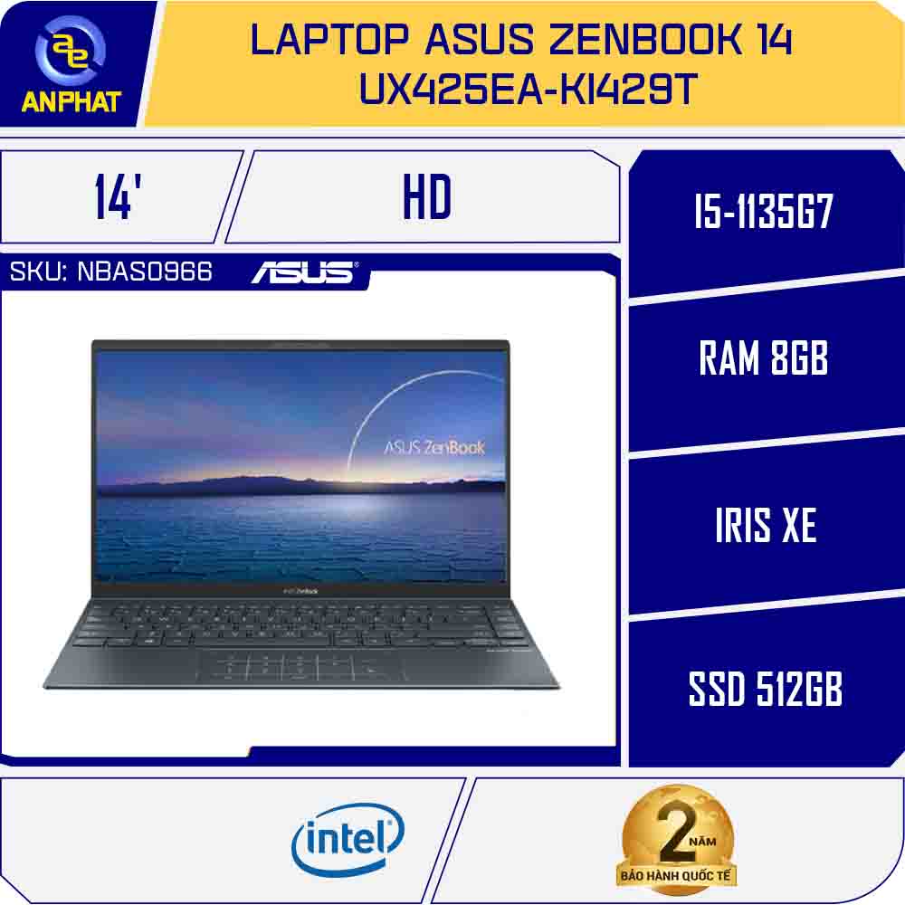 Asus Zenbook 14 UX425E Usato – I5-1135G7, 8GB RAM, 1TB SSD, Windows 11, Ottimo Stato