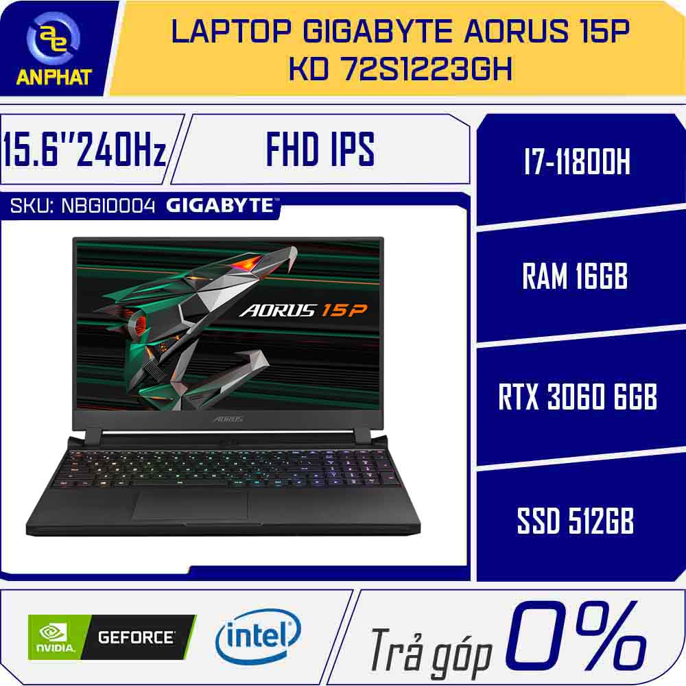 Laptop Gigabyte AORUS 15P KD 72S1223GH (Core i7-11800H 16GB