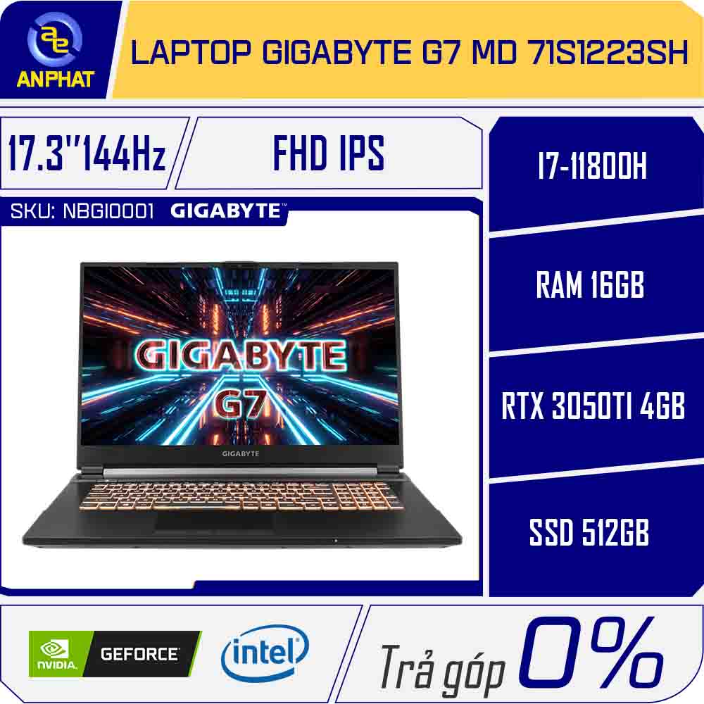 Laptop Gigabyte G7 MD 71S1223SH (Core i7-11800H | 16GB | 512GB