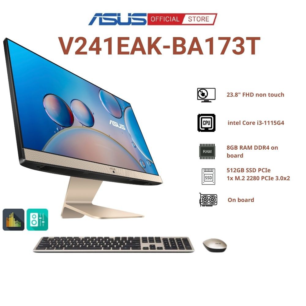 Máy Tính All In One Asus V241eak Ba173t I3 1115g48gd4512gb Ssd238fhdcamwifi5bt5wlkbwl