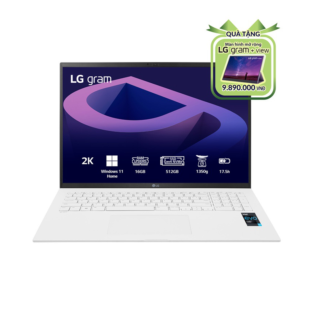 Laptop LG Gram 2022 17Z90Q-G.AH74A5 (Core i7-1260P | 16GB | 512GB | Iris Xe Graphics | 17 inch WQXGA | Windows 11 Home Plus | White