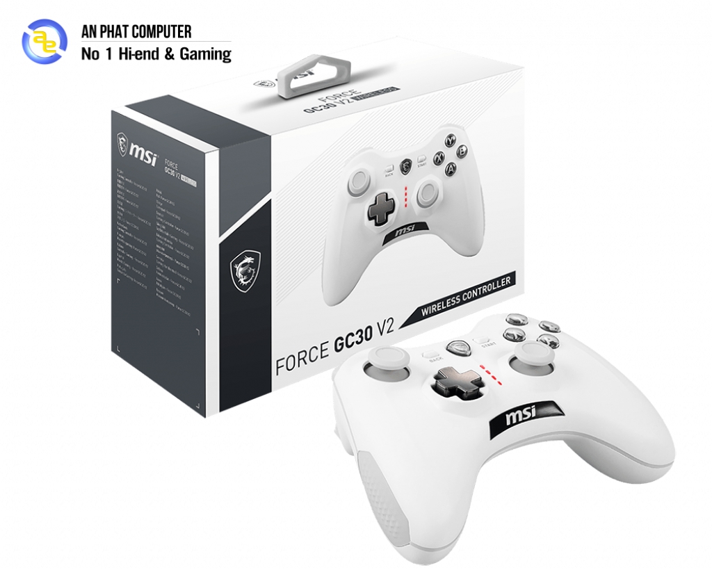 Tay cầm chơi game không dây MSI Force GC 30 V2 Wireless - GC30 Version 2 ( Màu trắng - White Color )