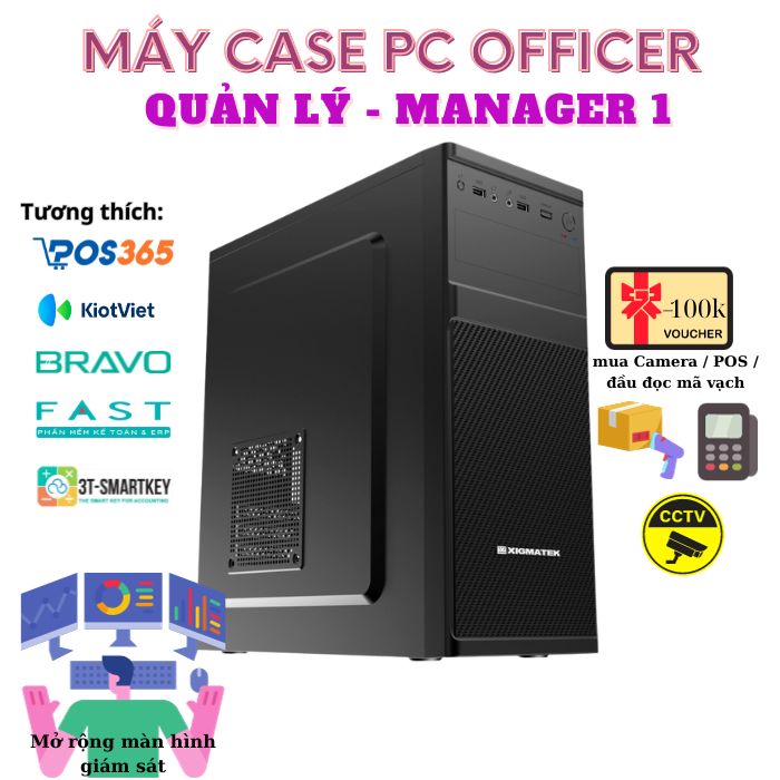 PCAP Office Manager 1 ( R5-4600G | 16GB RAM | 480GB SSD | VEGA7) - Bộ case máy tính giám sát tính tiền giá rẻ tối ưu tốc độ nhanh nhất dành cho Quản lý showroom siêu thị