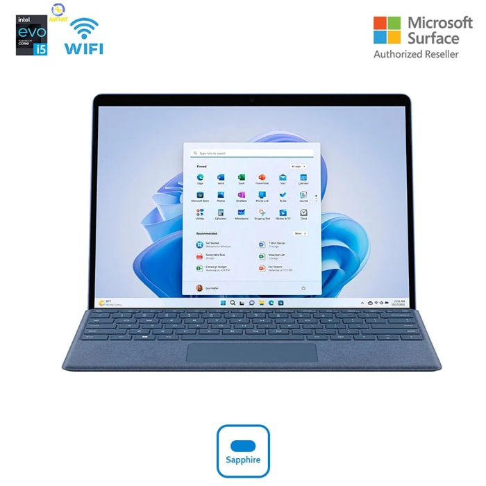 Microsoft Surface Pro 9 Wifi Intel Evo 12th ( i7-1255U | 16GB |Blue)