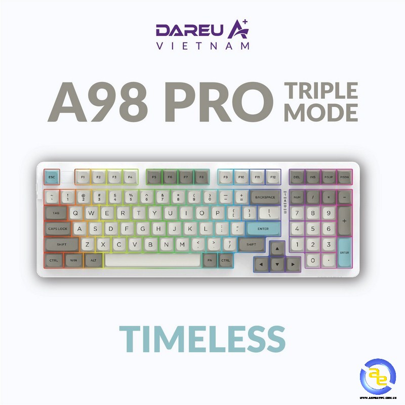 Bàn phím cơ DareU A98 Pro Triple Mode Timeless DareU Dream switch