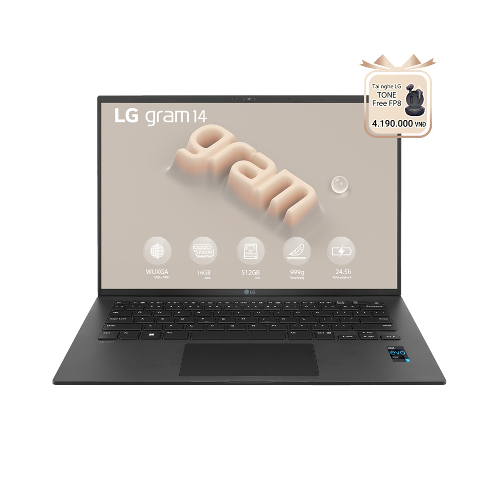 Laptop LG Gram 2023 14Z90R-G.AH75A5 (Core i7-1360P | 16GB | 512GB | Intel Iris Xe | 14 inch WUXGA | Win 11 | Black)