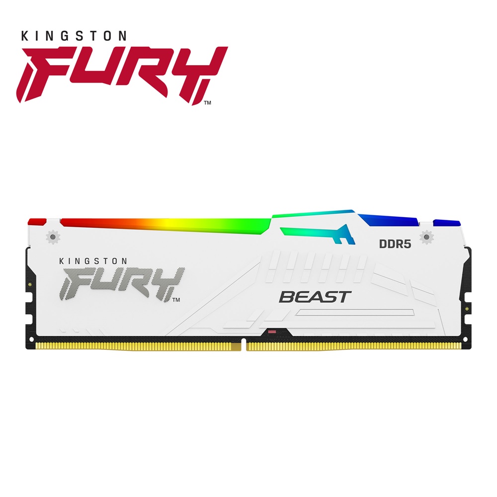 RAM Kingston FURY Beast White RGB 32GB (2x16GB) DDR5 5600Mhz (KF556C40BWAK2-32)