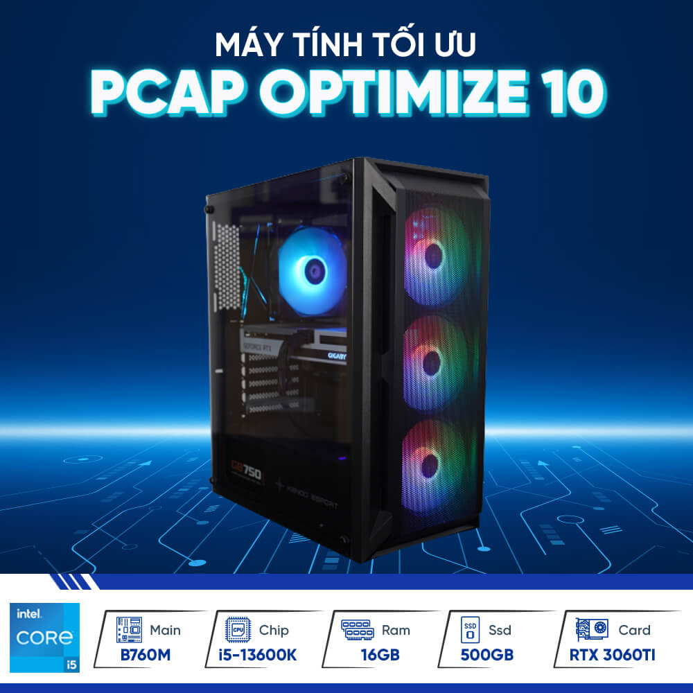 PCAP Optimize 10 (B760M | i5-13600K | 16GB DDR4 | RTX 3060Ti | 500GB SSD | 750W PSU)
