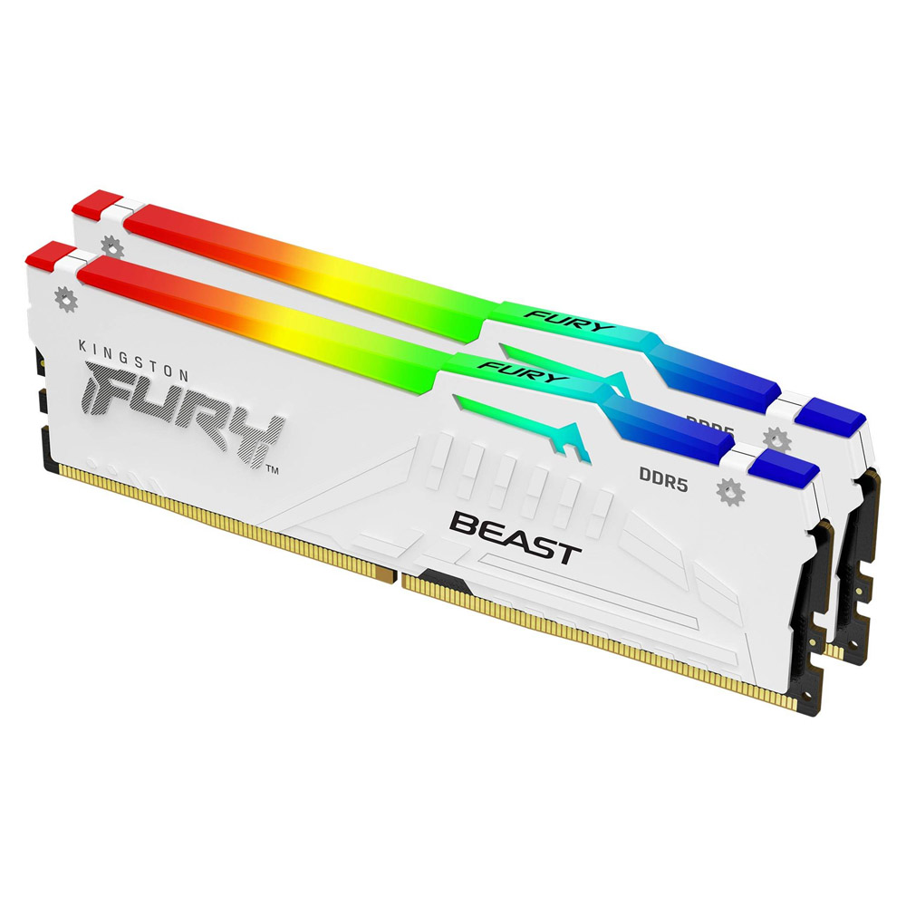 RAM Kingston FURY Beast White RGB 32GB (2x16GB) DDR5 5200Mhz (KF552C40BBAK2-32)