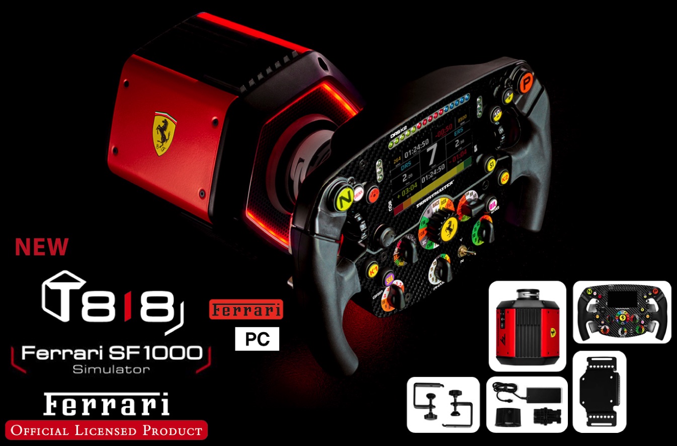 Vô lăng chơi game máy tính Thrustmaster T818 Ferrari SF1000 kèm KIT giá gắn bàn ( NEW T818 DD WHEEL BUNDLE )