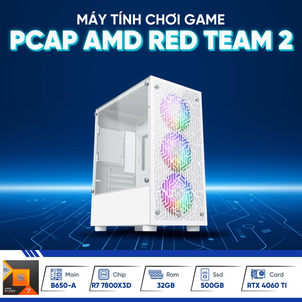 PCAP AMD Red Team 2 (AMD Ryzen 7 7800X3D | B650E | 32GB | 650W | 500GB | RX 7600)