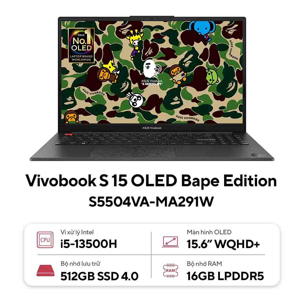 Laptop ASUS Vivobook S 15 OLED BAPE Edition S5504VA-MA291W Intel