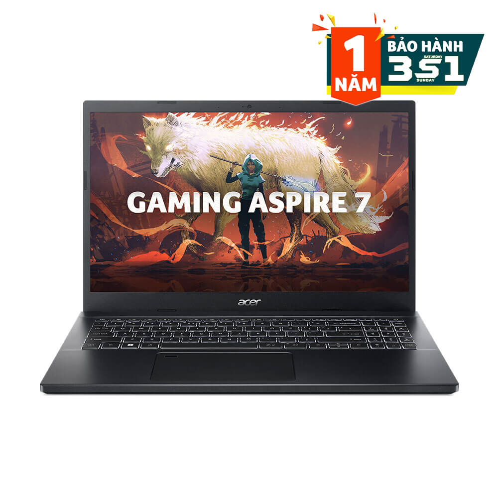 Laptop Acer Aspire 7 A715-76G-73FM NH.QMYSV.004 (Intel Core i7-12650H | 16GB | 512GB | NVIDIA GeForce RTX 2050 | 15.6 inch FHD | Win 11 | Black)