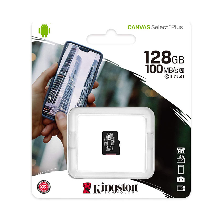 Thẻ nhớ Kingston 128GB micSD select Pls 100R C10 non adapter (SDCS2/128GBSP)